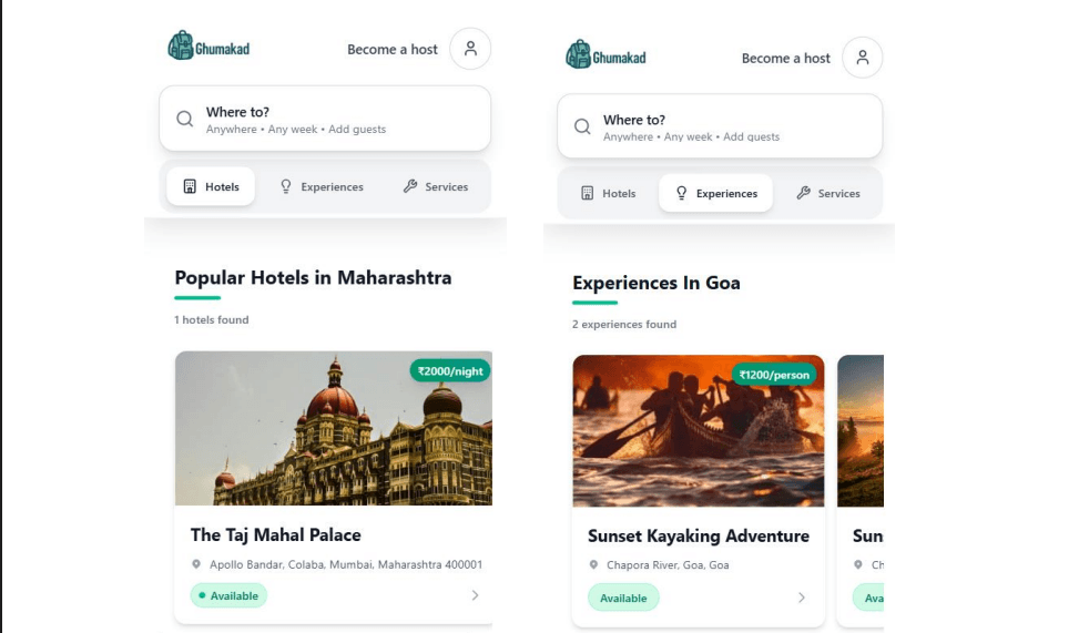 Ghumakad Travel Booking